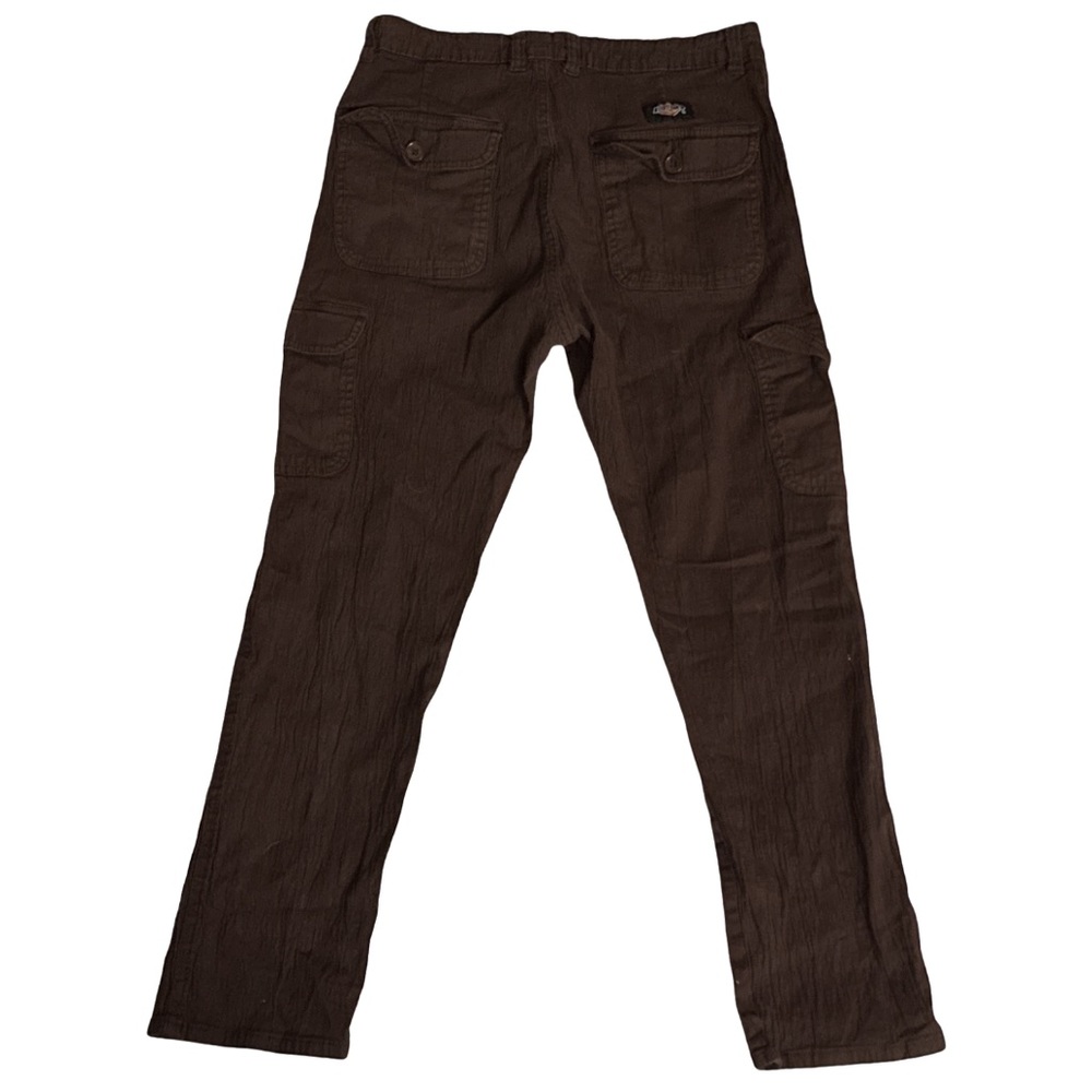 VINTAGE DICKIES brown slim straight leg cargo pants, women's size 32 (W 28).